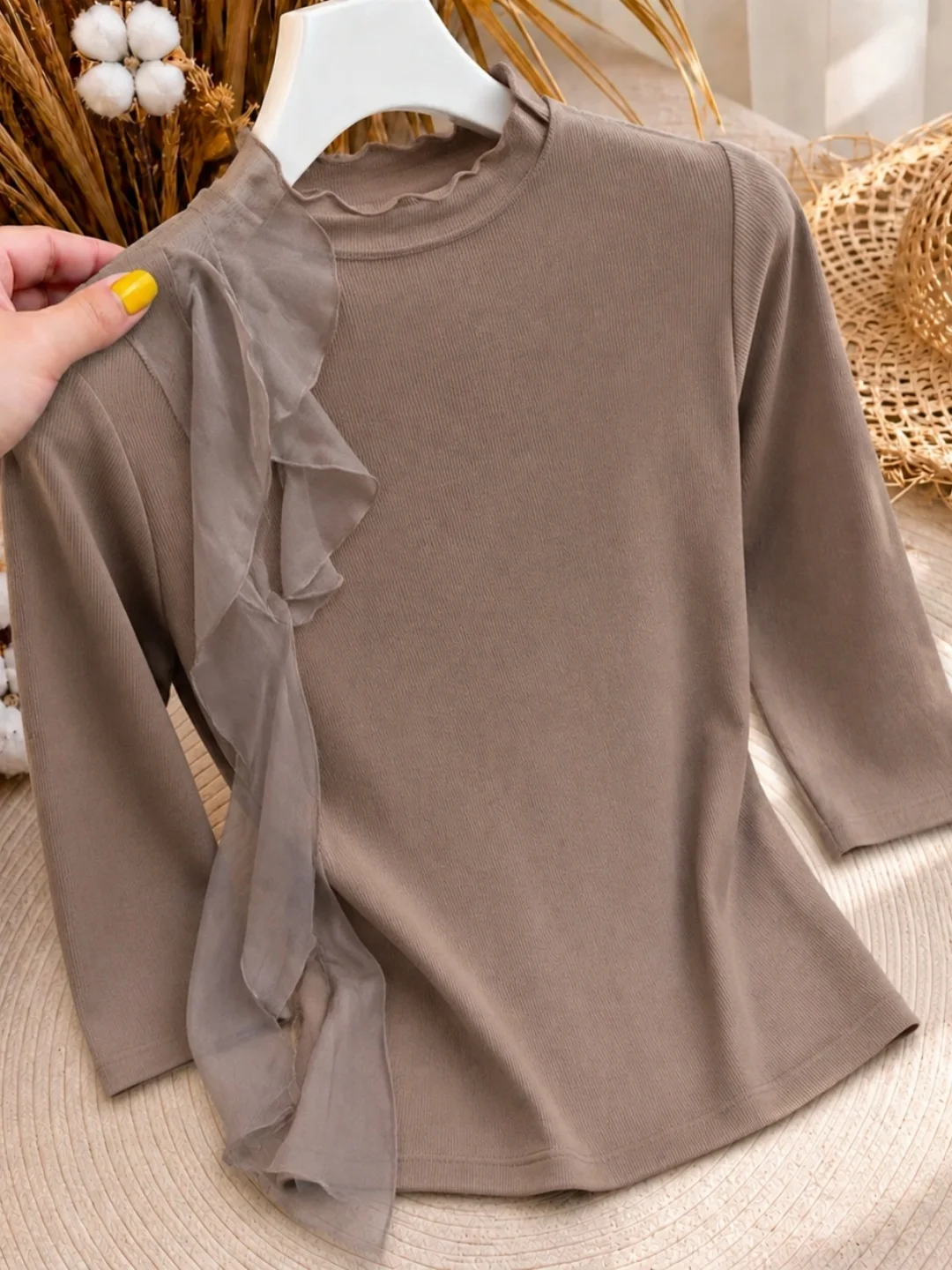 Slim Fit Korean Style Casual Design T-Shirt Overhead Simple Style Summer Weight Loss Effectiveness Versatile Basic Crew Neck Top