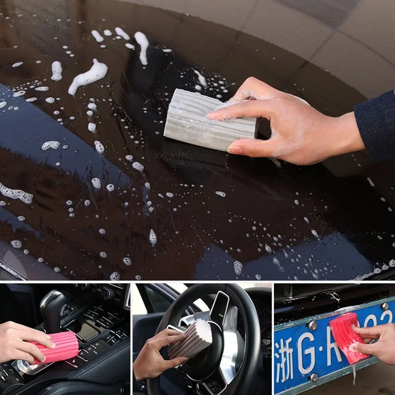 5PCS Multi-purpose  Damp Clean Duster Sponge Polishing Cleaning Sponge Car Detailing Tools Waxing Foam Car Wash Brush