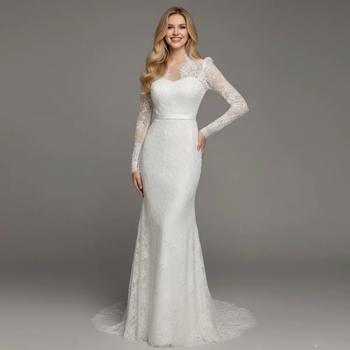 Customized Luxury V Neck A-Line Wedding Dresses Formal Full Applique 3D Flowers Lace Pleat Bridal Gown Vestidos De Noiva