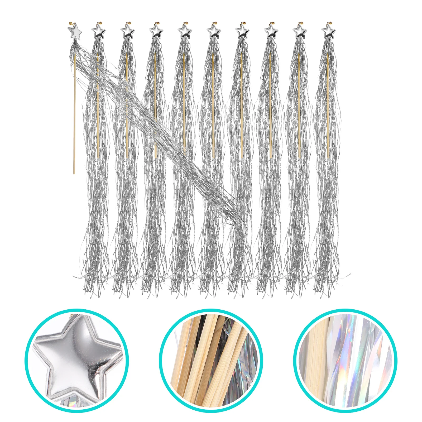 10 шт., палочки-палочки со звездой и феей для девочек, креативный блестящий дизайн с мишурой, детские сувениры на день рождения, Хэллоуин, Рождество, свадьба