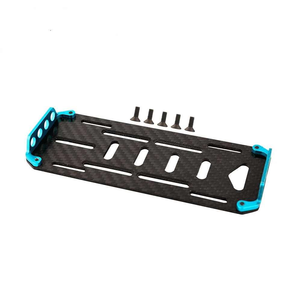 Black Carbon Fiber Battery Mounting Plate For 1/10 RC Crawler Axial SCX10 CC01 F350 D90 RC 4WD Upgrade Replacement Parts