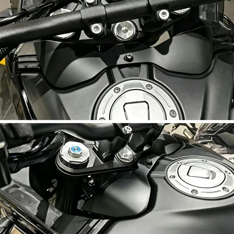 Motorcycle Wind Deflector Panel, Black PETG Cockpit Deflector with Dedicated Mounting Hole, Shaped Replacement Accessory for