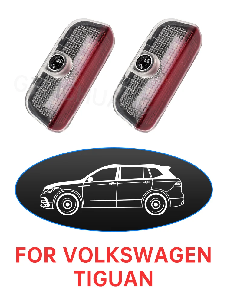 

2/4Pcs Car LED Door Welcome Emblem Lights Laser Projector Auto Decoration For VW Tiguan Mk1 Mk2 1 2 2010-2014 2015 2016 2017