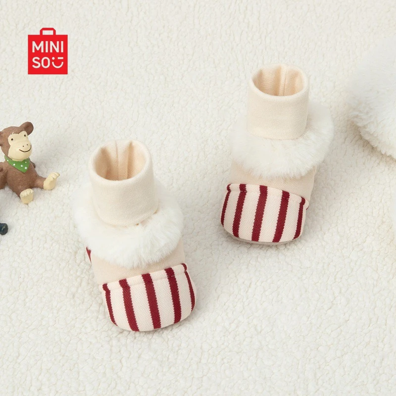 

Miniso 2025 Baby Sock Shoes, Non-Slip Gripper Soles Winter First Walkers for Newborns & Infants Ultra Cute Design