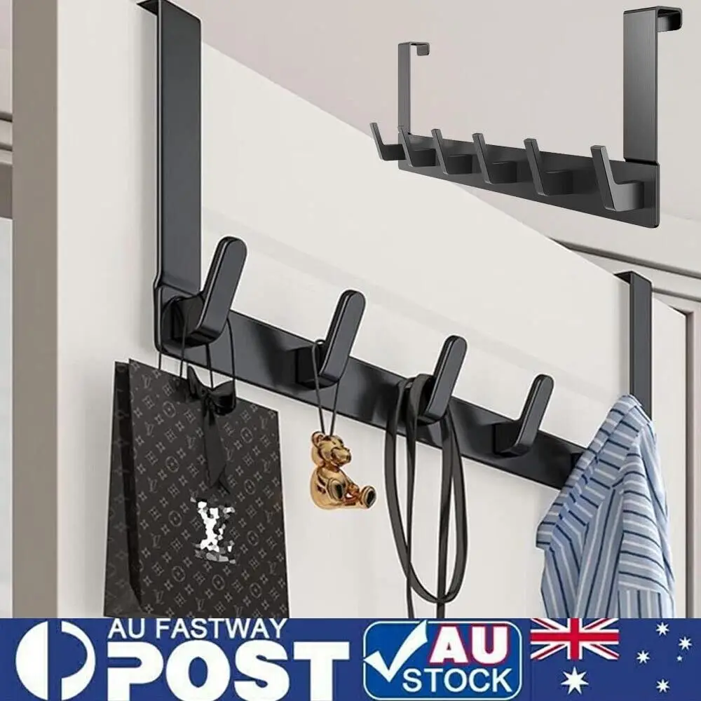 6 Hooks Clothes Coat Hat Towel Hanger Home Bathroom Organizer Rack Hooks Over The Door Kitchen Accessories Holder