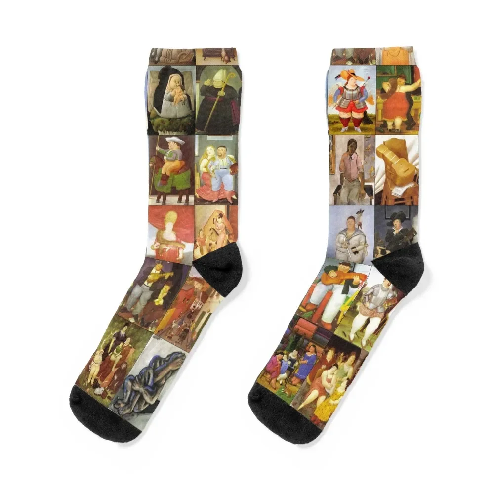 Fernando Botero Socks sport Run floral funny gifts Designer Man Socks Women's