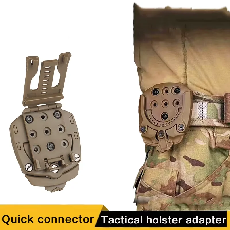Adaptateur pour étui de chasse, Base d'adaptateur pour étui rotatif à 360 degrés, peut être installé sur les bandes tactiques et les sangles