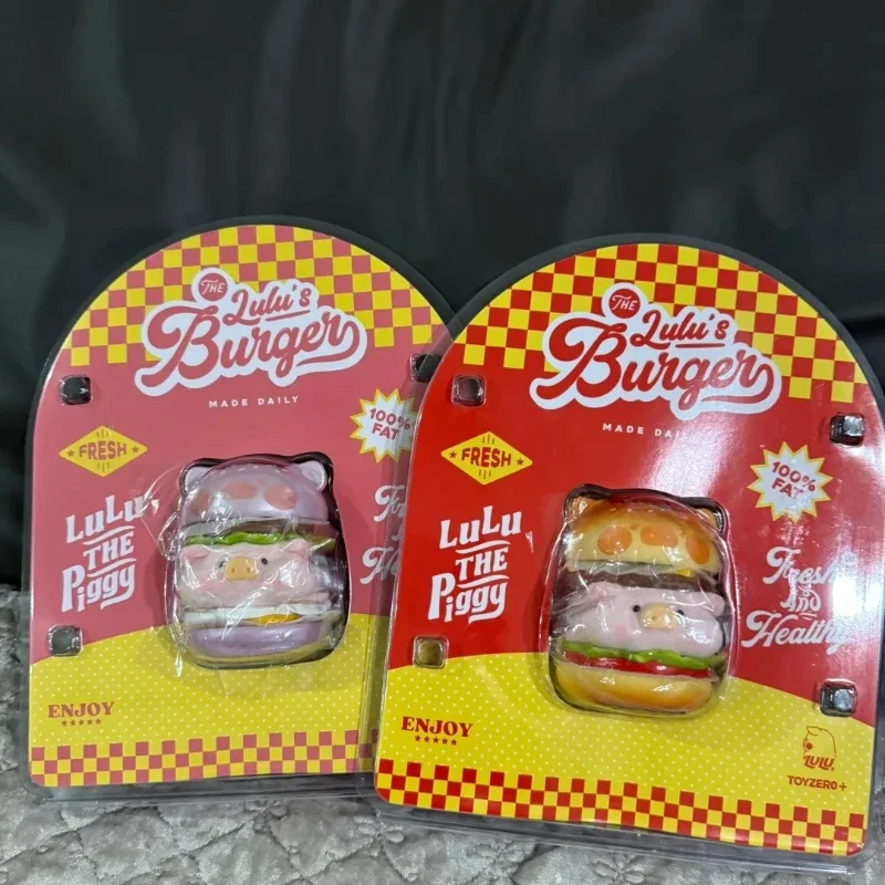 LuLu el cerdito hamburguesa cerdo fresco y saludable figura de Anime tarjeta colgante muñeca flocada bolsa sorpresa coleccionar juguetes de adorno regalo
