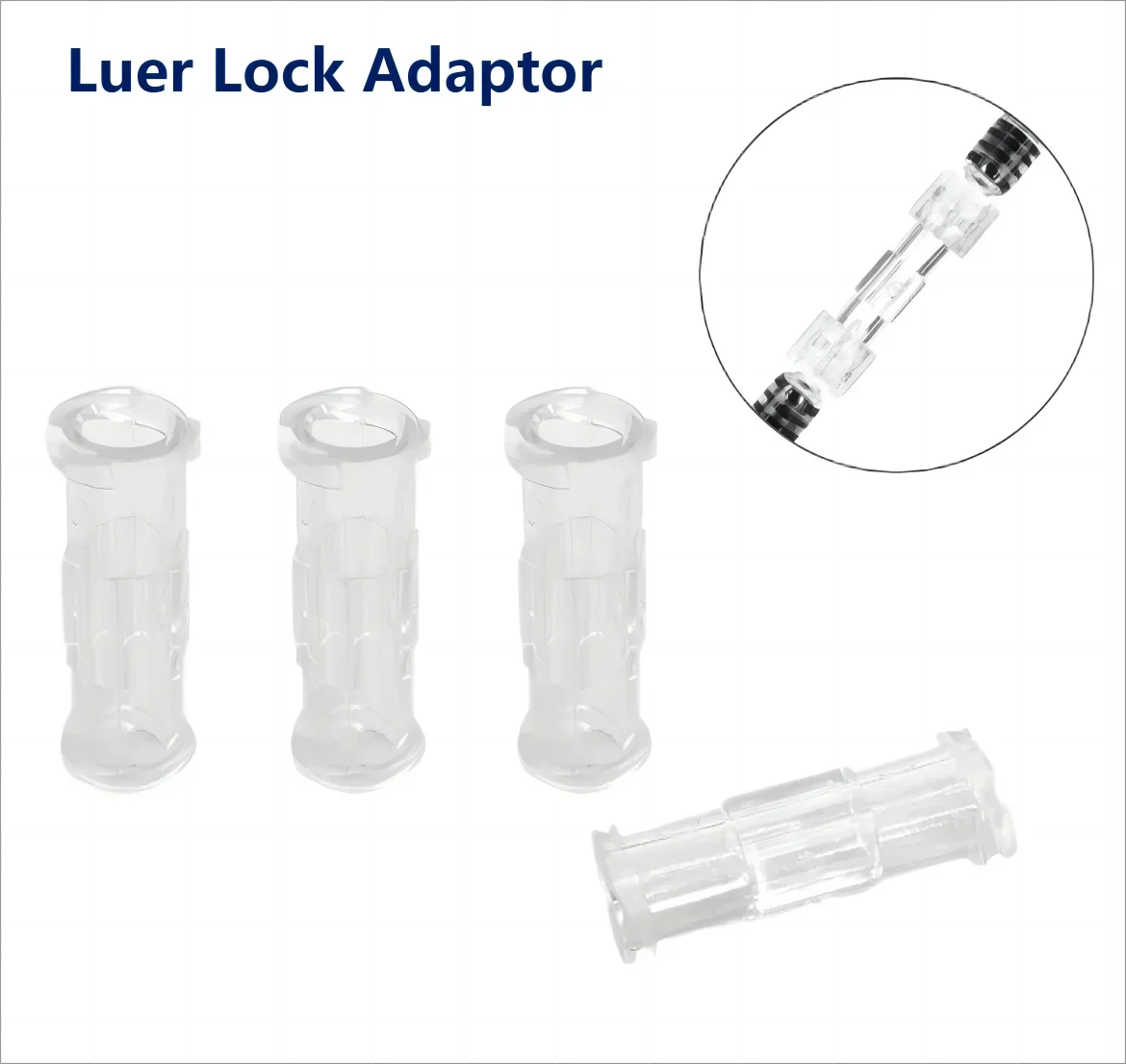 Luer lock conector para seringa fêmea para fêmea adaptador transparente juntas duplas acoplador médico estéril