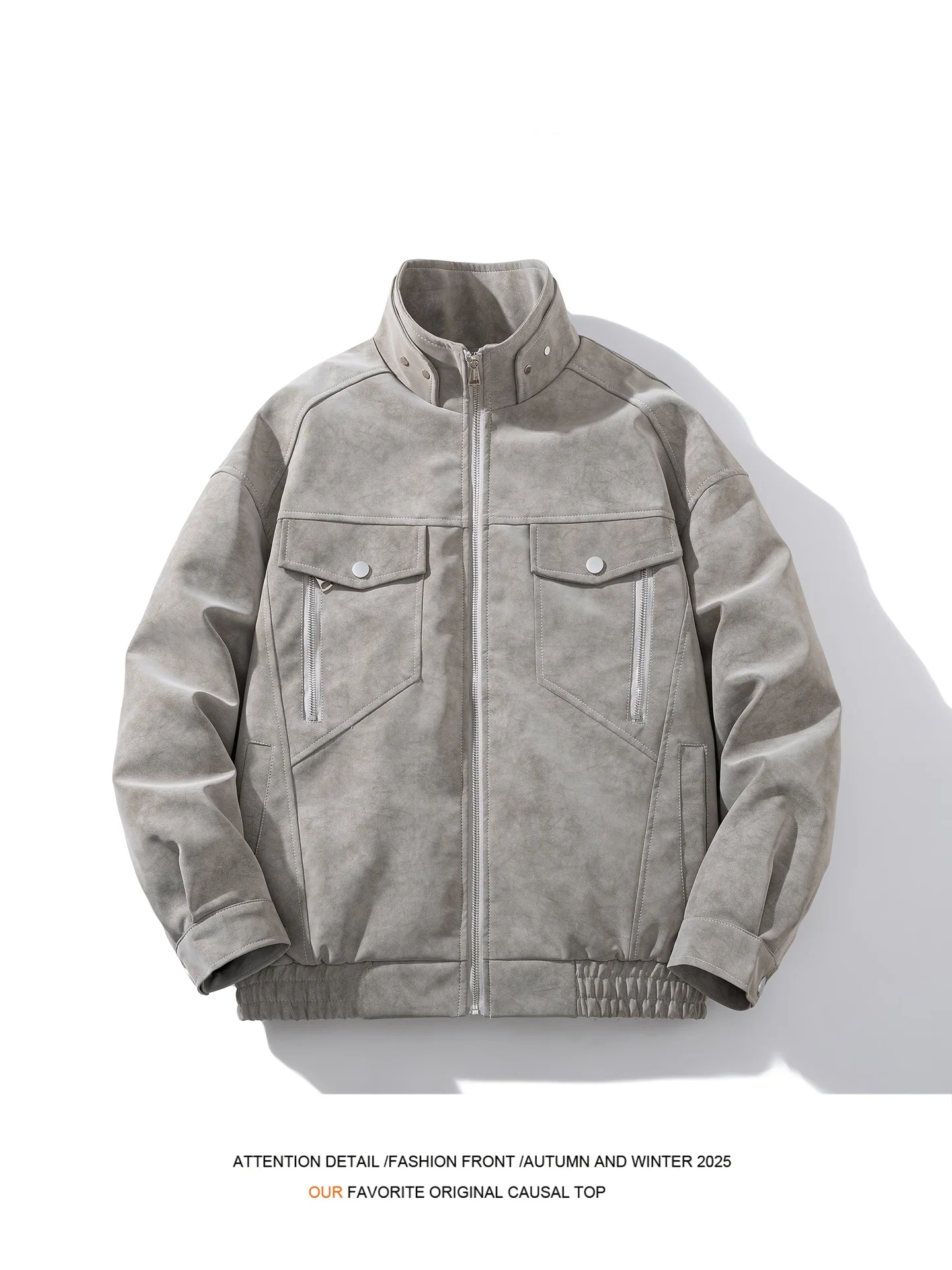 

American Sle Heavyweight Suede Motorcycle Jaet Men's Cotton Workwear Coat Detroit Collar Trendy Outerwear Autumn Winter