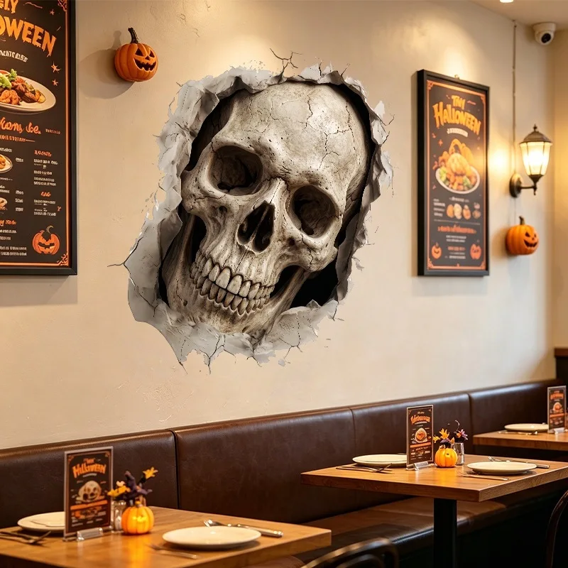 Halloween Skeleton Wall Stickers Fun Home Decor for Living Room and Bedroom Decoration