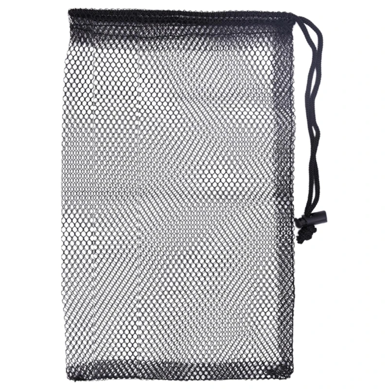 Black Golf Ball Bag Solid Mesh Net Bag Lightweight Golf Mesh Bag Sport Net Bag Golf Accessory Drawstring Nylon Mesh Bag