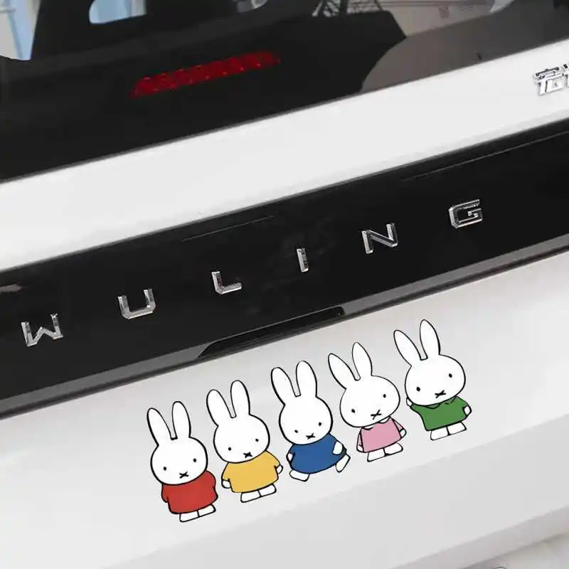 Creative Miffy Rabbit Series Sweet Cute Cartoon Pattern Car Scratch Cover Fashionable Personalized Decorative Waterproof Sticker
