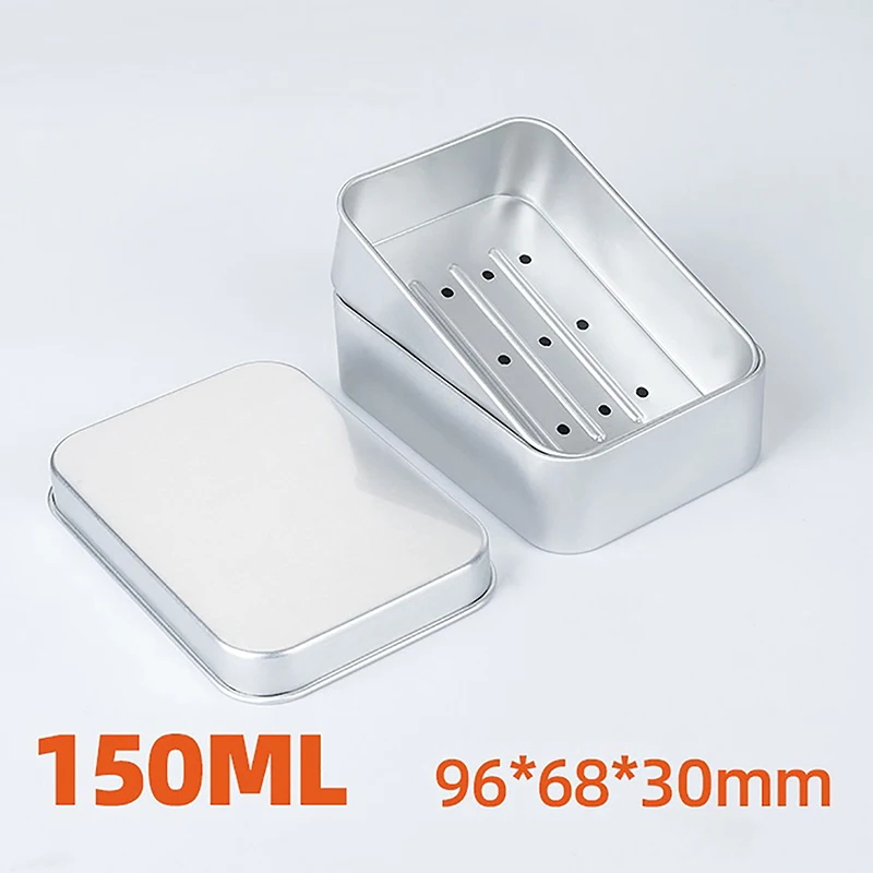 

Empty Metal Soap Dish With Lid Soap Box Aluminum Storage Box Case Organizer For Money Coin Candy Key Container Jar Cans