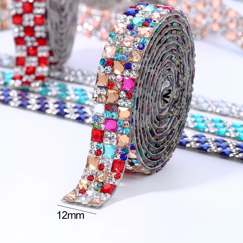 QIAO Premium mehrfarbiger Strassbesatz, funkelnde Schachbrett-Kristallverzierungen für DIY-Mode, Accessoires und Kunsthandwerk – Detail 4