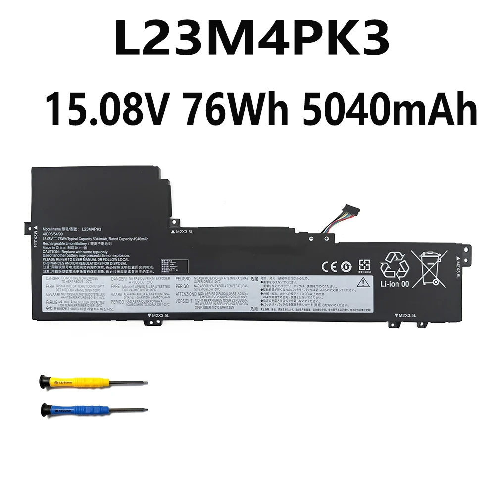 

L23M4PK3 15.08V 76Wh 5040mAh Laptop Battery For Lenovo Xiaoxin 16 IRL8 2023 2024 Series L23C4PK3 L23B4PK3 L22M4PA5 ﻿