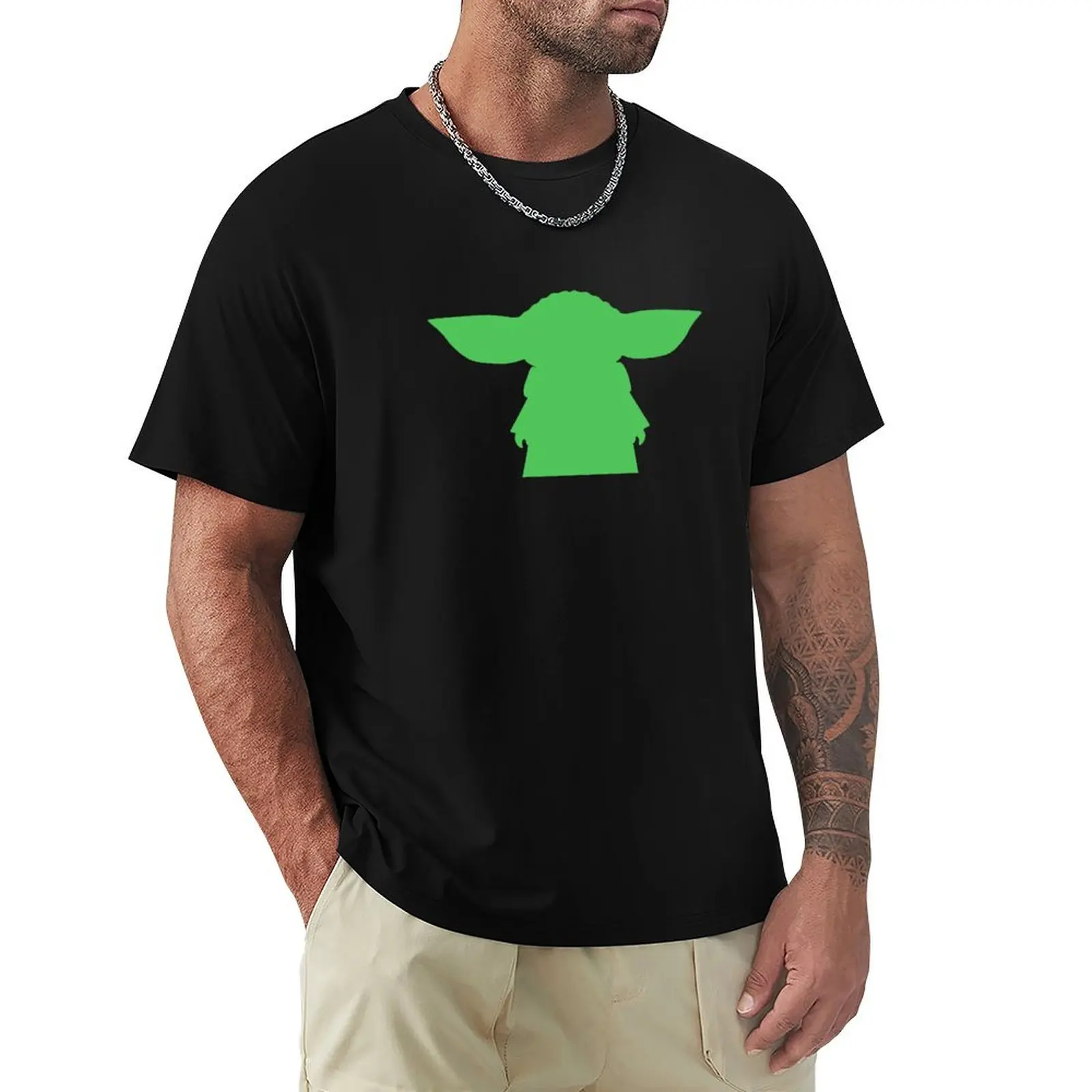 

Alien Silhouette - Green T-Shirt anime clothes quick drying clothing for men