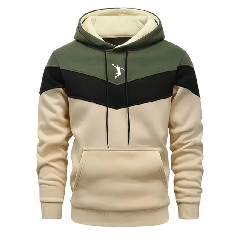 Trendy 2025 Spring and Autumn men's hooded sweatshirt daily casual sports long-sleeved pullover men's urban fashion hoodie