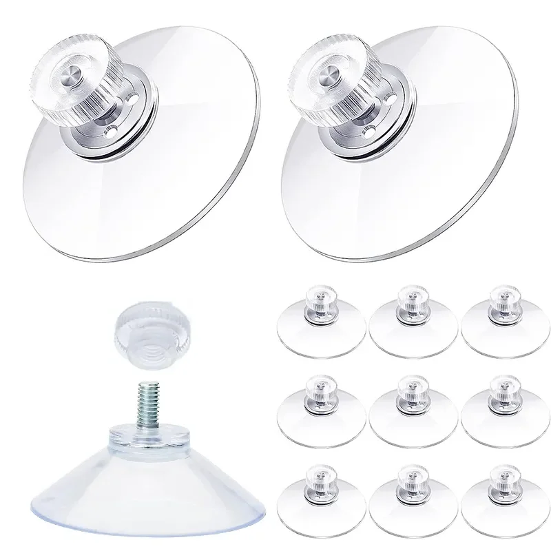 

5Pcs Suction Cup Hooks with Screw Nut Strong Adhesive Suction Holder 40 mm Clear Sucker Pads for Car Glass Bathroom Wall Door