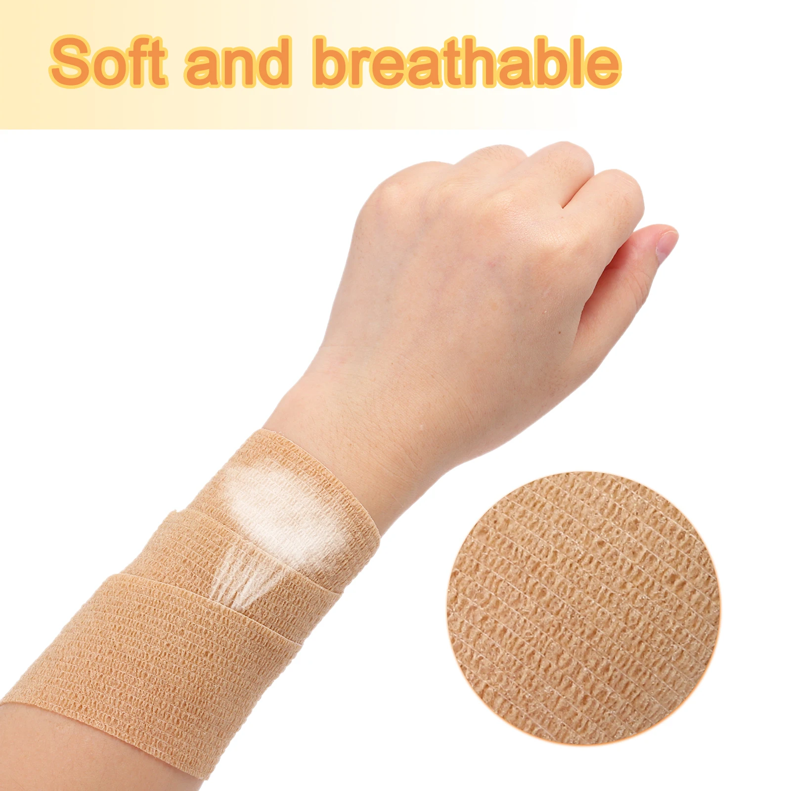 5 Yards 12pcs Adhesive Elastic Tape 5 Yards Elastic Bandage Sports Elastic Wrap for Tennis Racquet Grip Sports Knee Ankle view 4