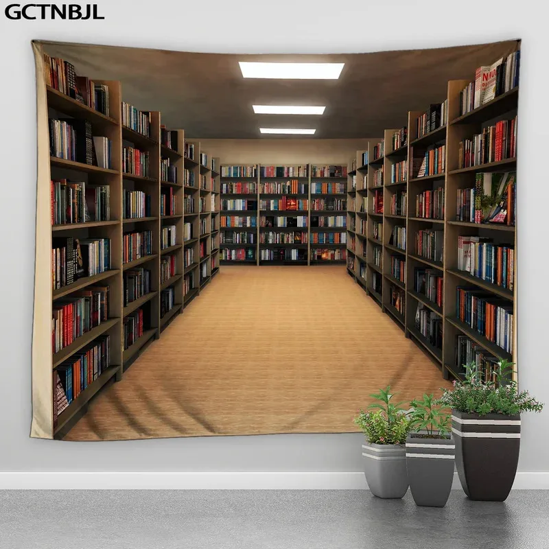 VIKAMA Retro Magic Library Tapestry European Classical Wizard Study Art Fantasy Style Living Room Home Decoration