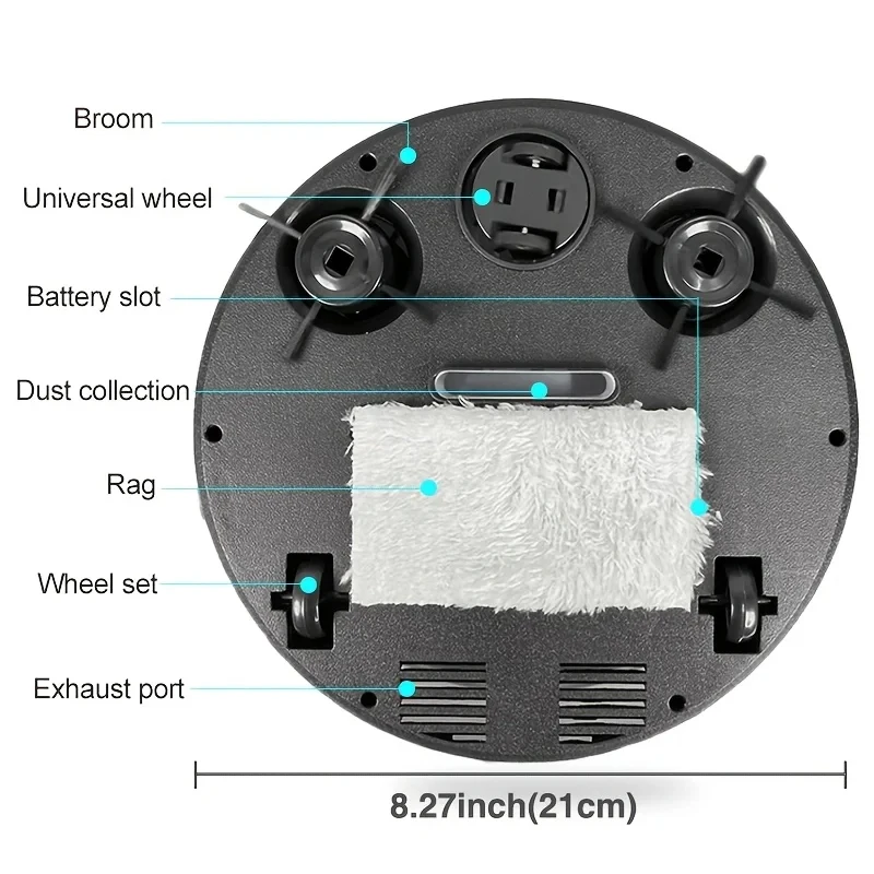 3-in-1 Smart Sweeping Robot 4000pa Suction Power Fully Automatic Home Cleaning Machine USB Charging Smart Vacuum Cleaner