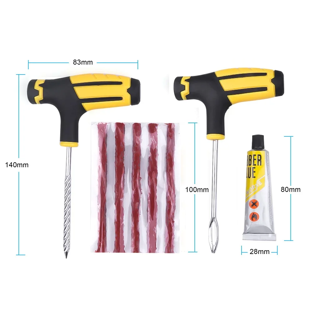 Car Tire Repair Tool Tire Repair Kit Studding Tool Set Puncture Plug Practical Hand Tools for Car Truck Motorbike Z4