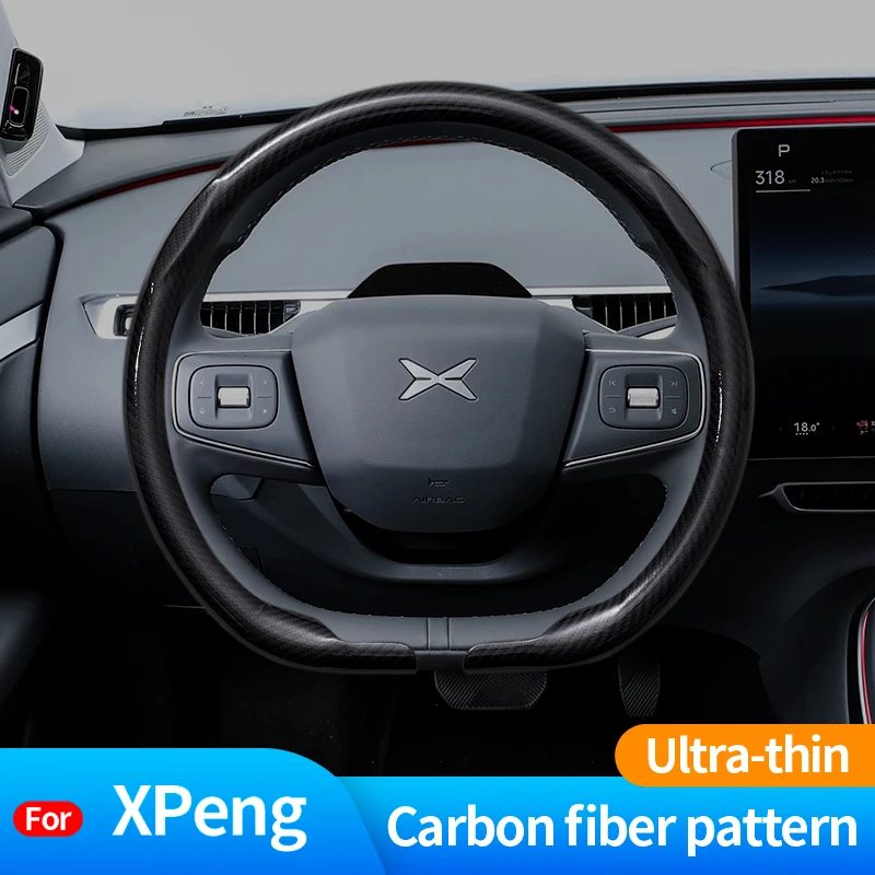 

Carbon Fiber Steering Wheel Protective Cover With Car Emblem for Xpeng Xiaopeng P7 G9 P5 G3 G6 G3 Car Interior Accessories