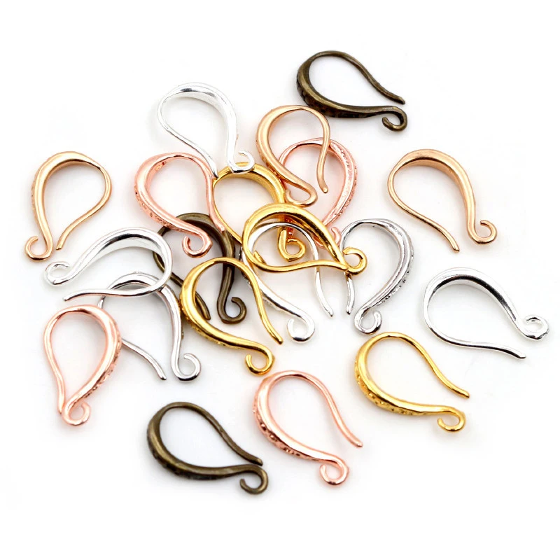 20pcs 15x10mm High Quality Silver Plated Bronze Rose Gold 6 Colors Earring Hooks Wire Settings Base Settings Wholesale