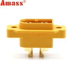 Amass xt60e-m conector plugue macho, 2 ou 5pcs, parafuso, bateria lipo, latão, banhado a ouro, para modelos rc, multicopter