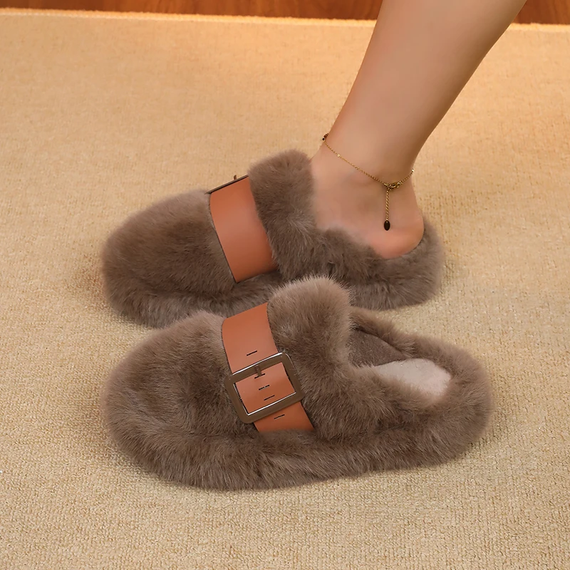 حذاء نسائي جديد من فروي ماري جين فول | أحذية قطنية قطيفة مبطنة بالصوف للخريف والشتاء في اتجاهين | لينة نمط الخارجي Wea #5