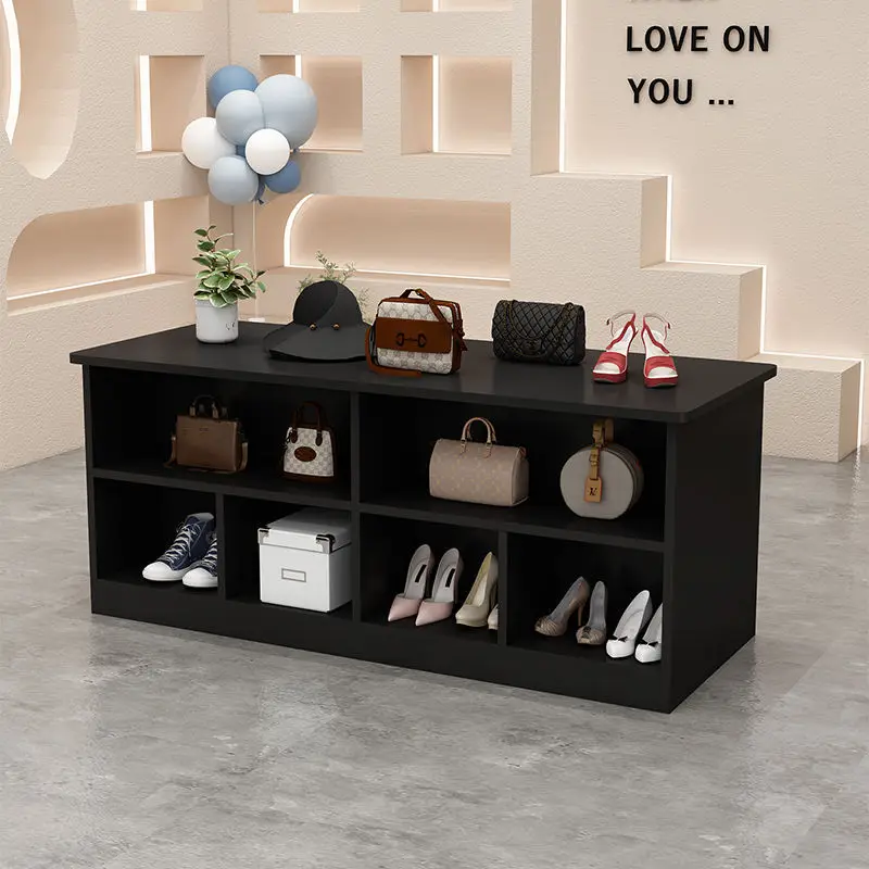 Clothing store Nakajima table women's clothing store display cabinet in the middle Shoe bag store Cream wind display cabinet