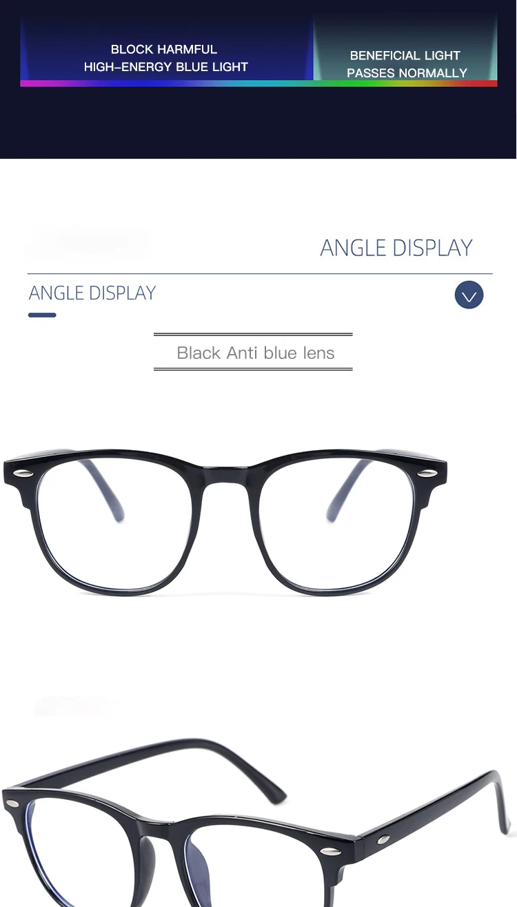 Computerbrille für Damen und Herren, modische Damen-Anti-Blaulicht-Brille, einfacher Stil, hohe Klarheit, Augenschutzbrille – Detail 5