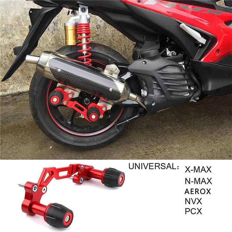 Anti-Fall Rod Exhaust Pipe Anti-Fall Rod Exhaust Frame Anti-Fall for NVX155 XMAX300 AEROX Red