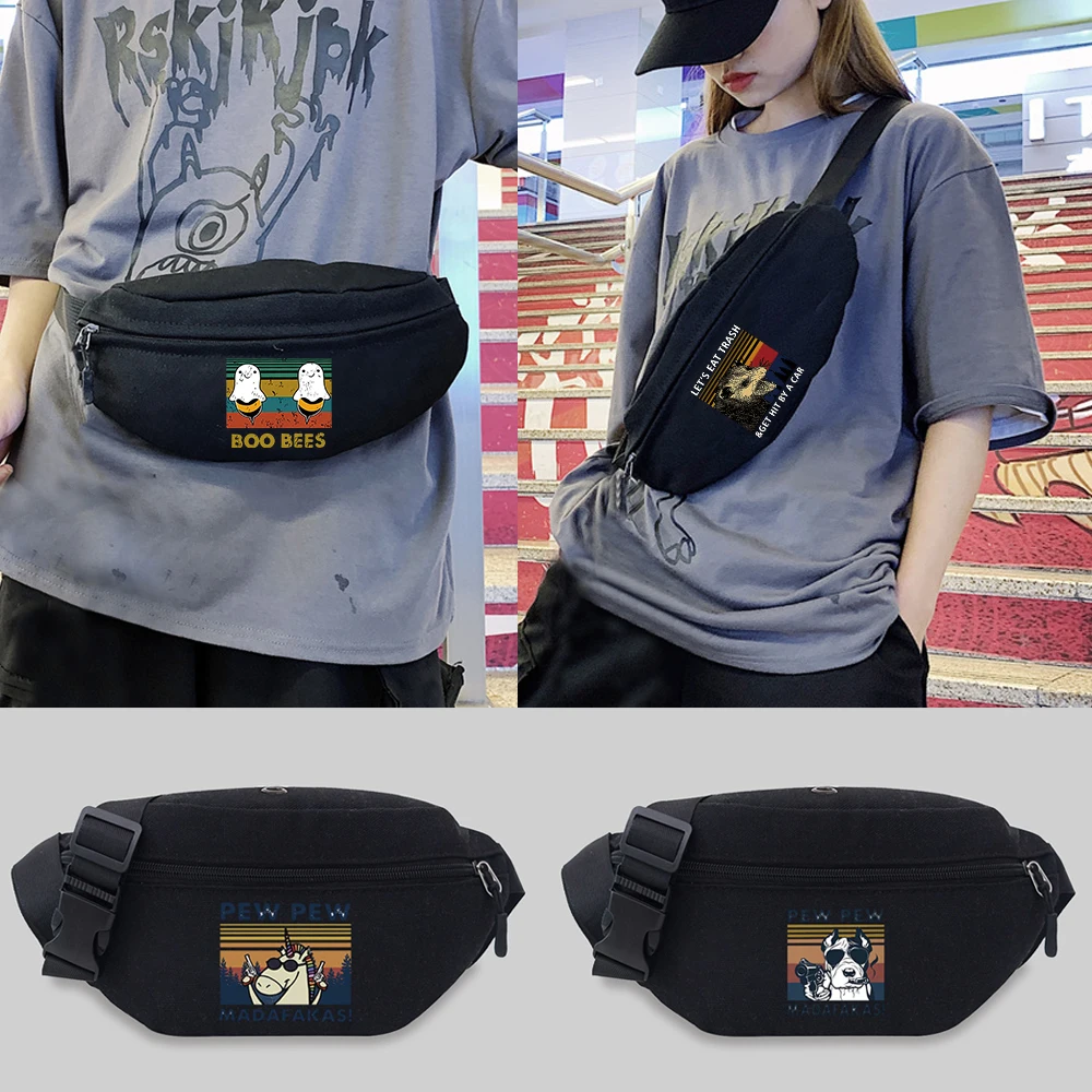 Fashion Women Chest Messenger Bags Travel Waist Bag Pew Series Pattern Shoulder Crossbody Bag Outdoor Sports Waist Storage Bag