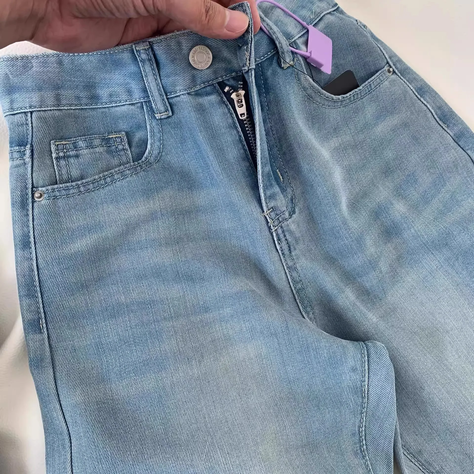 

Summer Thin Wide Leg Straight Tube Jeans Women's Loose High Waist Slimming Drapey Wide Leg Pants Cotton Stretch Denim