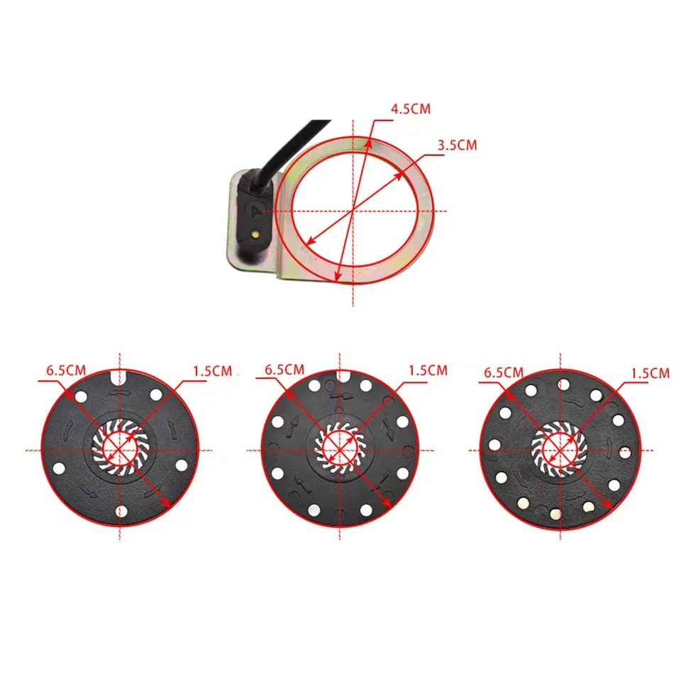 Electric Bicycle Pedal PAS System Assistant Sensor 12 Magnets Speed Sensor SM-3A Plug Electric Bikes Replacement Parts view 6
