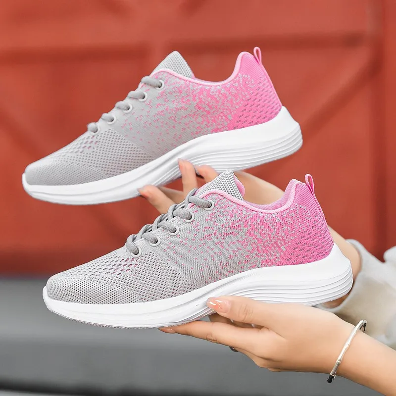 Women's mesh casual running shoes 2023 summer new fashion fabric breathable light sports shoes