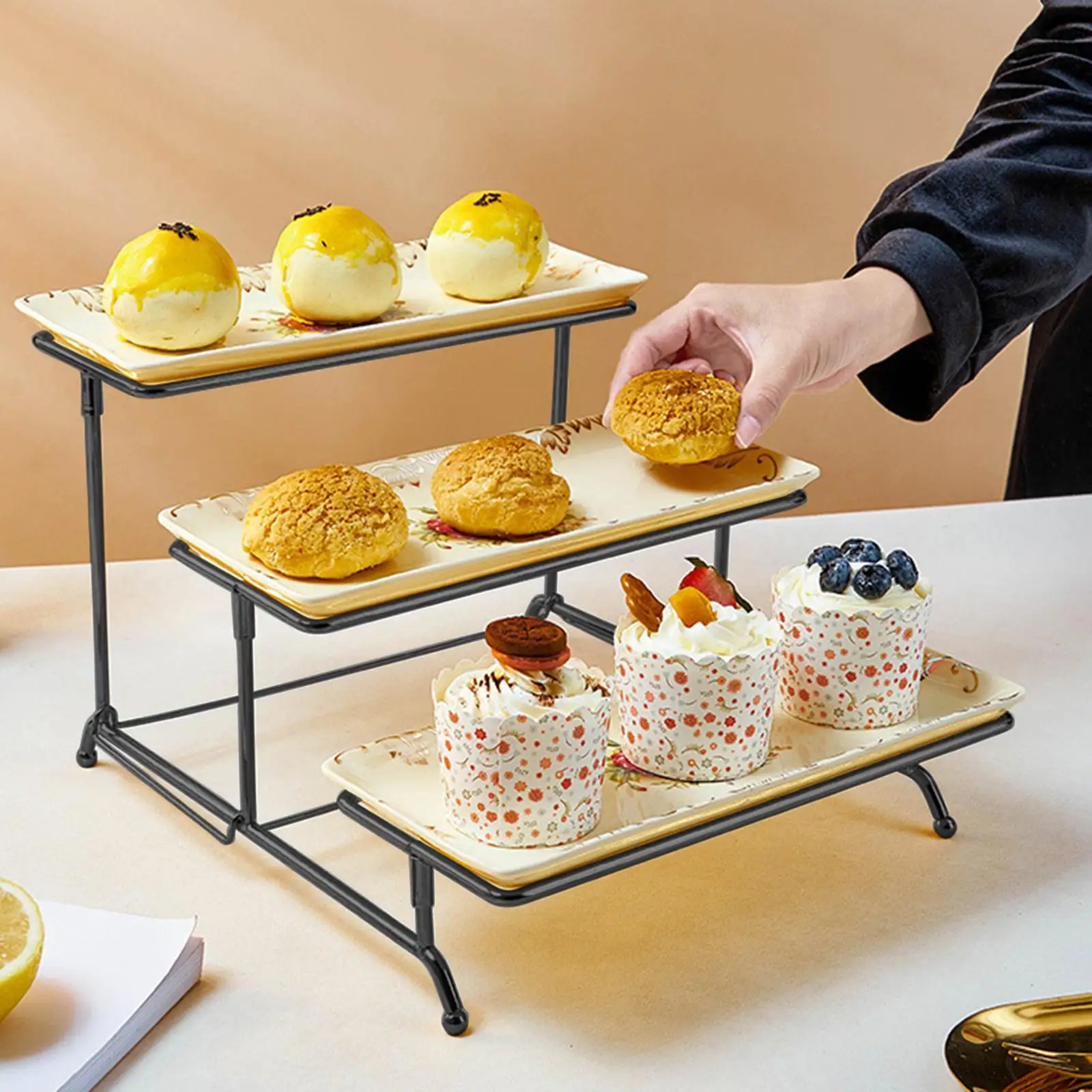 Tiered Cake Stand Home Decor Serving Tray for Cupcakes Macaron Desserts
