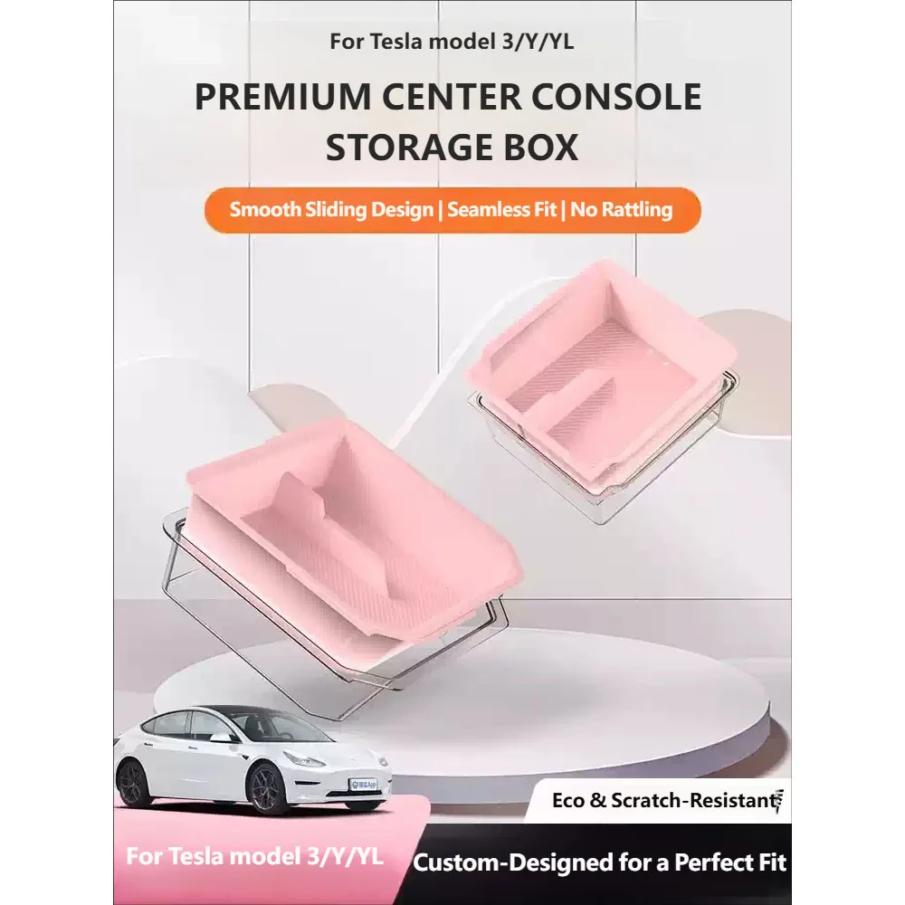 For Tesla model 3/Y/YL Accessories Center Console Silicone Storage Box 테슬라 Y Model 3 Car Center Console Hidden Trays