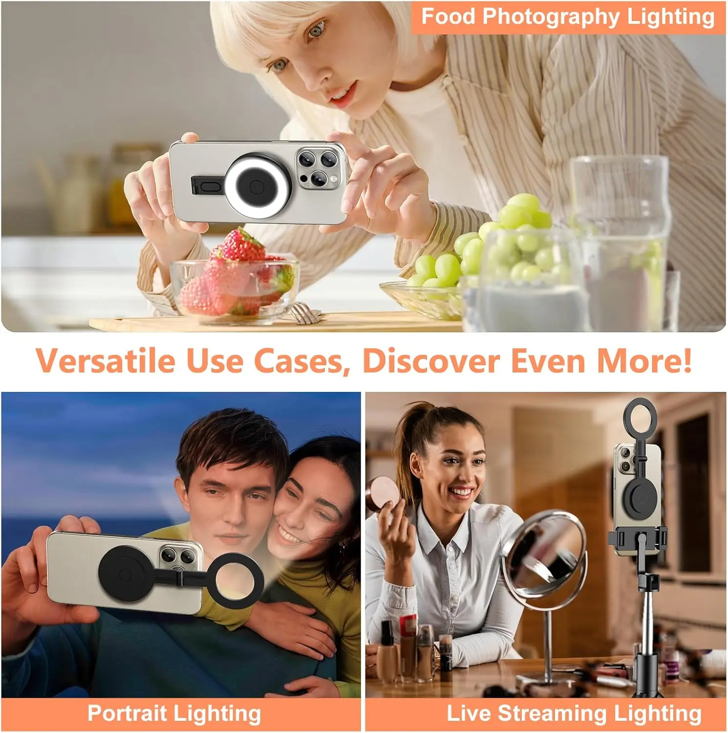 DARHYN Magsafe Lampu Isi Ulang Magnetik LED Lampu Saku Mini Portabel Lampu Selfie Lampu Isi Ulang Cincin Ponsel Video Foto Langsung