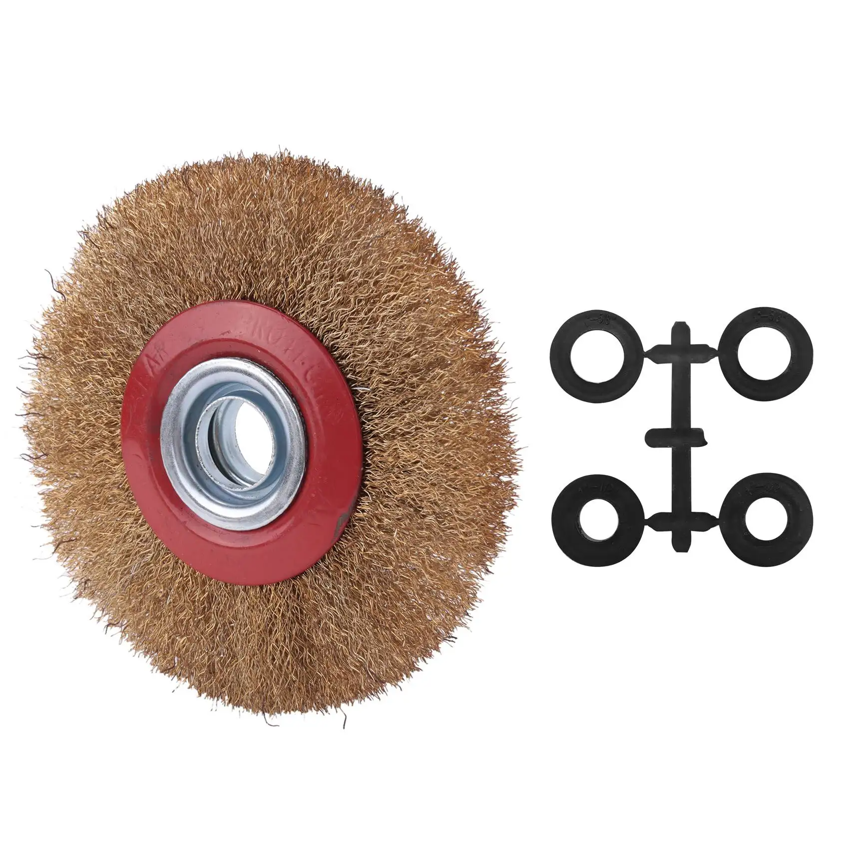 Wire Brush Wheel for Bench Grinder Polish + Reducers Adaptor Rings,5inch