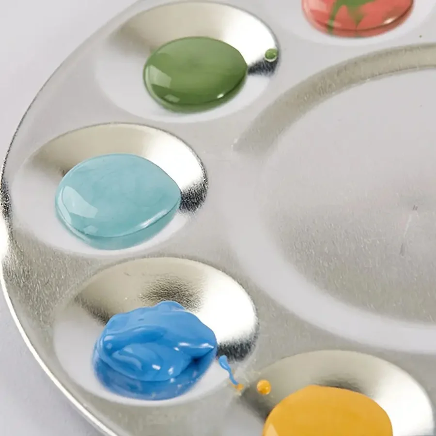 2 Stück Aluminium-Metall-Pigmenttablett, rechteckige Farbpalette, geeignet für Künstler, Aquarell, DIY, Kunsthandwerk, Kunstgemälde – Detail 6