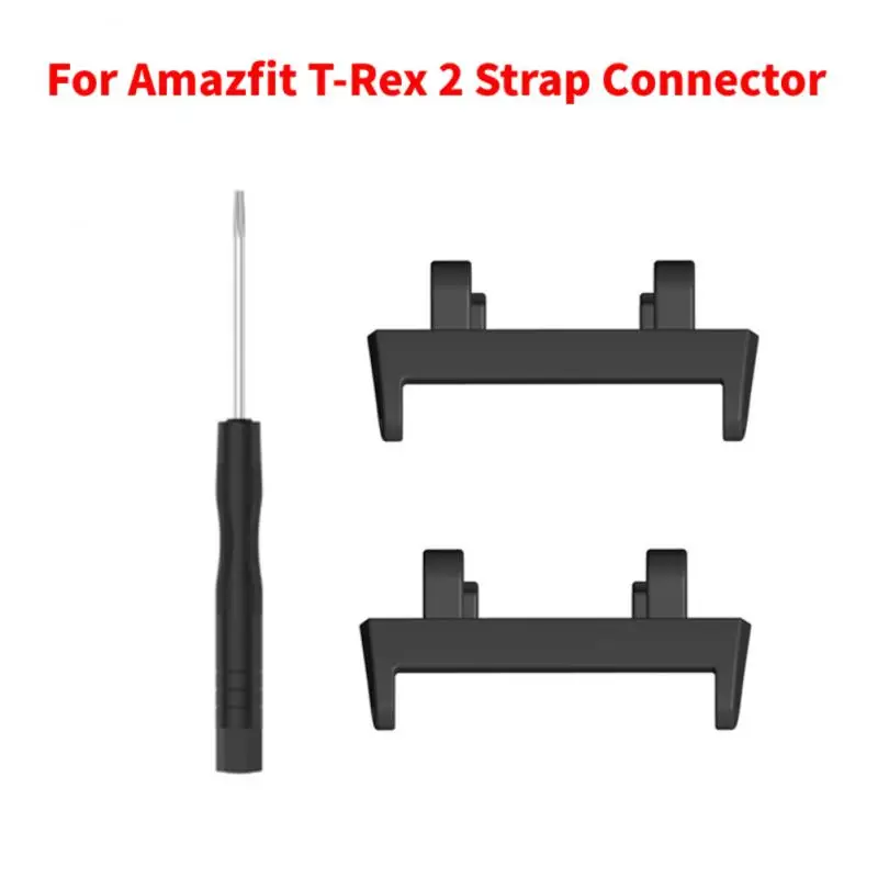 Watch Strap Adapter Antirust Universal For Amazfit T-rex 2 Black Watch Accessories Watch Strap Connector Metal Sturdy 22mm