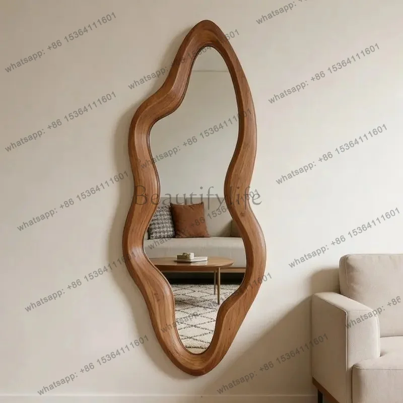 YJ French medieval fitting mirror wall hanging art special-shaped floor mirror irregular creative designer
