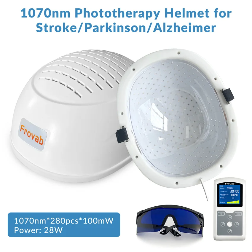 1070nm Infrared Light Therapy Machine Photobiomodulation Brain RTMS Helmet For Parkinson Alzheimer Stroke 1-20000Hz, Adjustable