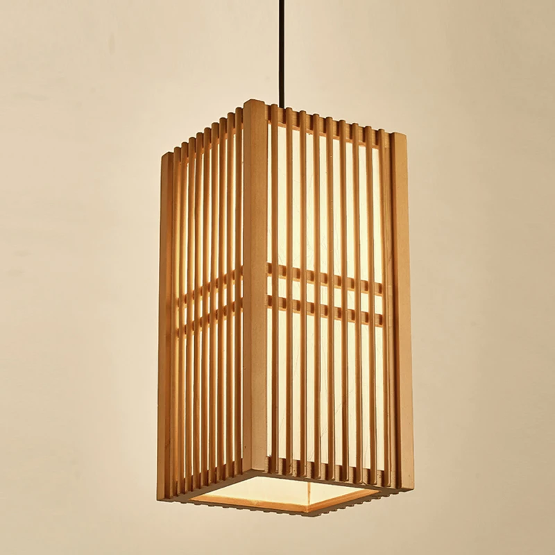 Loft Vintage Japanese Pendant Lamp Corridor Corridor Bar Restaurant Southeast Asian Zen Wood Pendant Lamp Villa Decorative Light