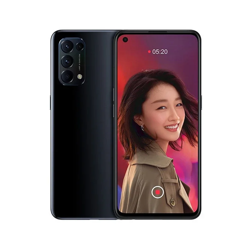 OPPO reno5 5G Mobile Phone Android CPU Qualcomm Snapdragon 765G  6.43inches Screen RAM 12G ROM 256G 4300mAh Battery used phone