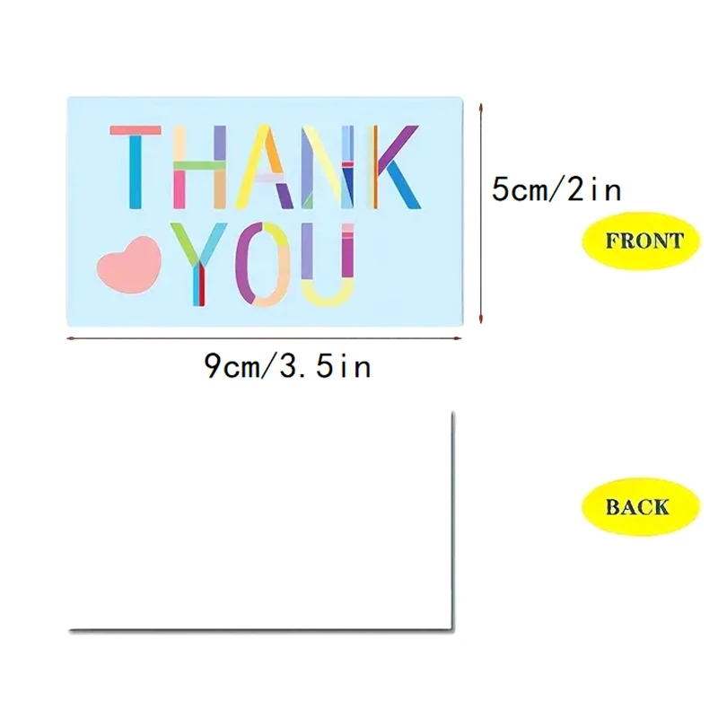 50pcs Thank You Cards Commercial Decorative Label Card Gift Packaging Thank You Card For Your Supporting Message Card