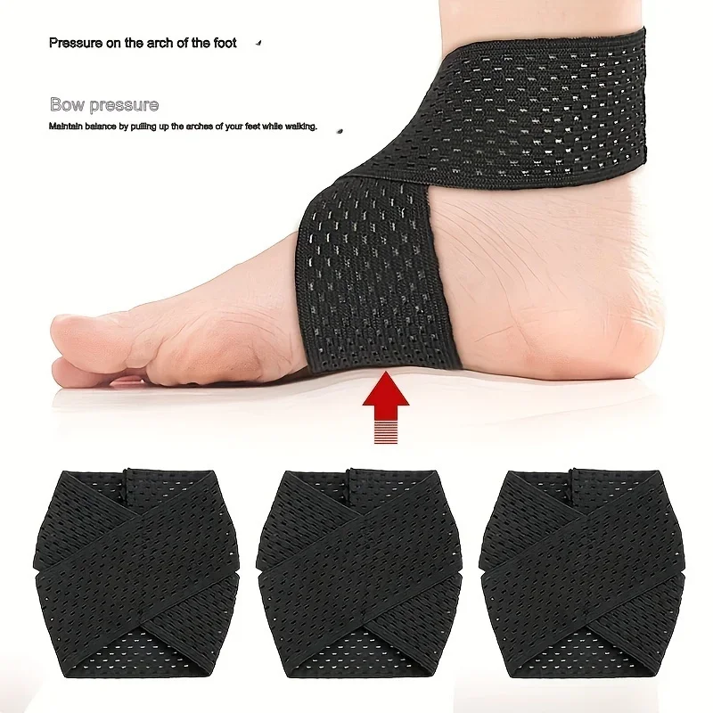 High Elastic Ankle Support Band - 1 Pair, Lightweight And Comfortable, Black Polyester Blend Suitable For Outdoor Leisure